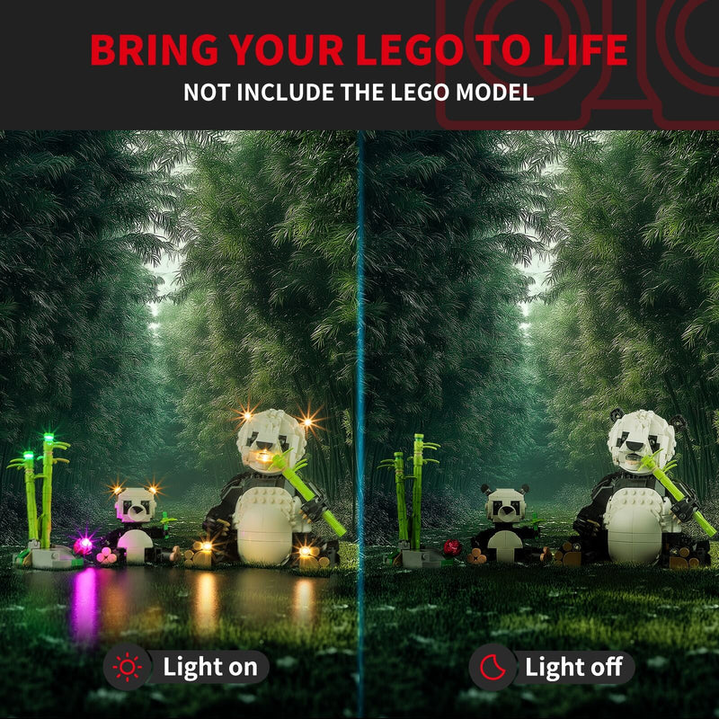 Briksmax 2.0 Light Kit For Wild Animals: Panda Family 31165