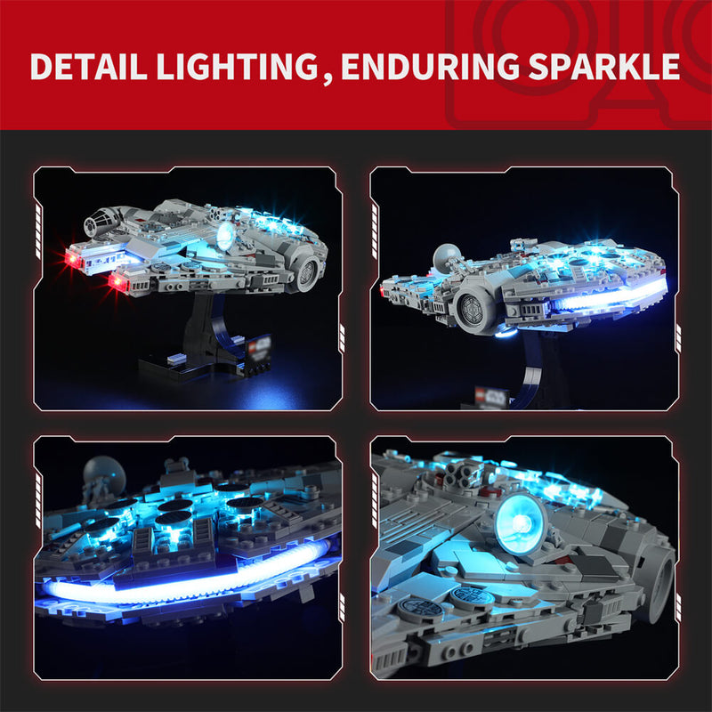 Briksmax 2.0 Light Kit For  Millennium Falcon 75375-Briksmax