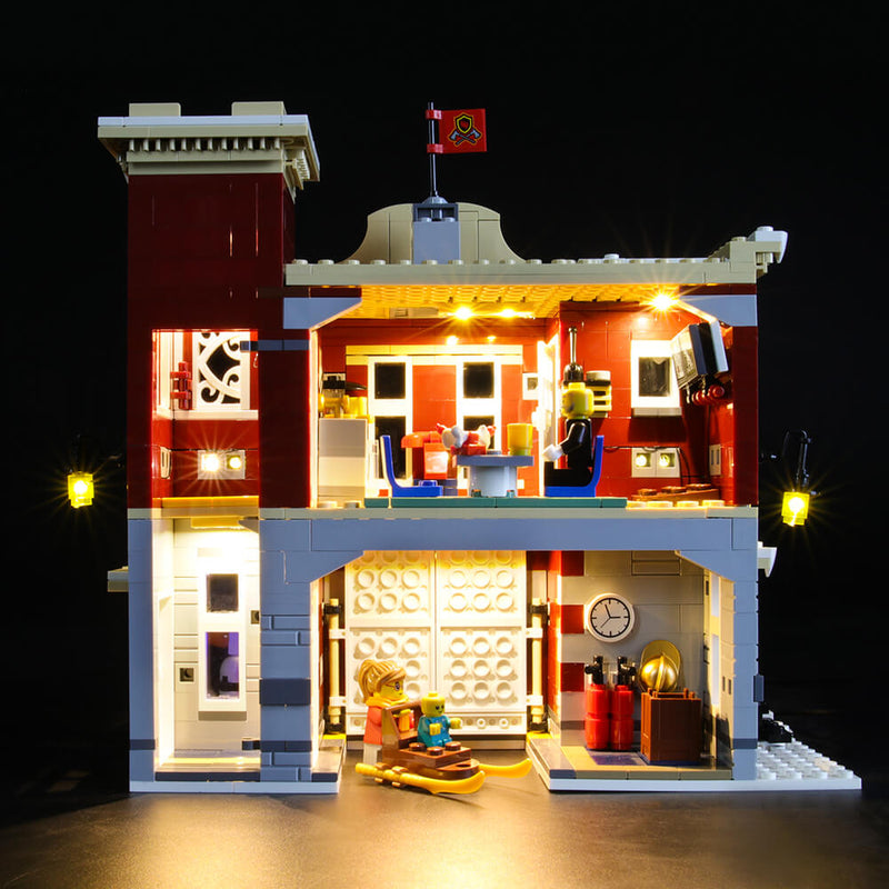 AIMTYD Kit d'éclairage LED pour la caserne des pompiers du village d'hiver  - Compatible avec la maquette Lego 10263 Les blocs de construction -  L'ensemble Lego n'est pas inclus - 