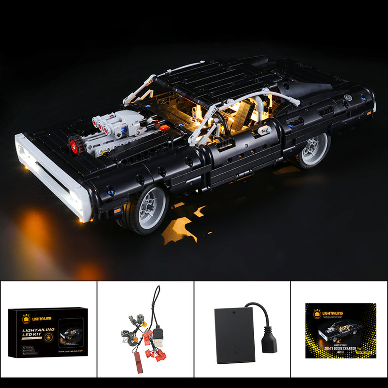 for Lego Technic Fast & Furious Dom's Dodge Charger 42111 Lighting