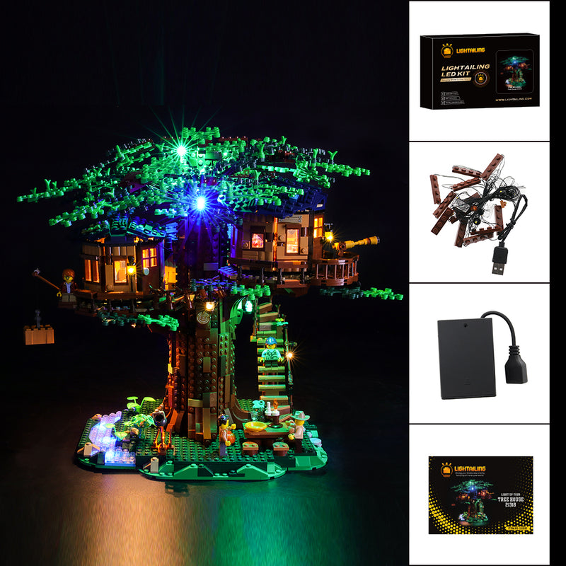 HYCH Kit d'éclairage LED avec Télécommande Compatible avec (La Cabane dans  Larbre) ,LED Lumière Kit pour Lego 21318 (Baustein Modèle Non Incluse)