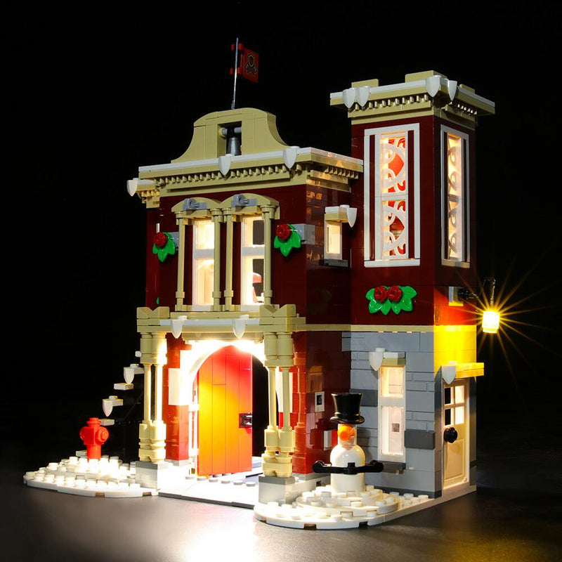 AIMTYD Kit d'éclairage LED pour la caserne des pompiers du village d'hiver  - Compatible avec la maquette Lego 10263 Les blocs de construction -  L'ensemble Lego n'est pas inclus - 
